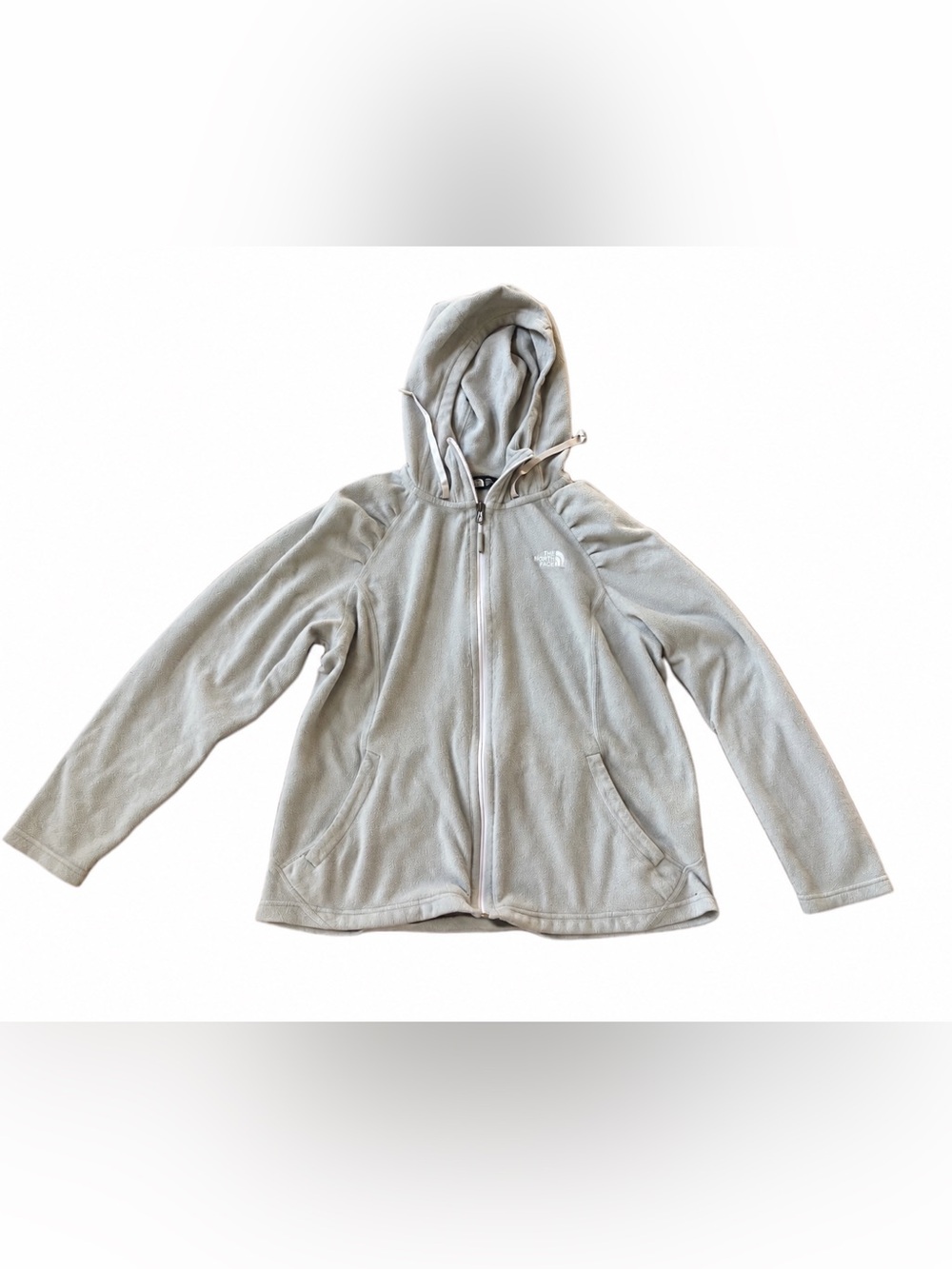 The North Face Women’s Light Gray Full Zip Hooded Fleece Jacket L Lightweight